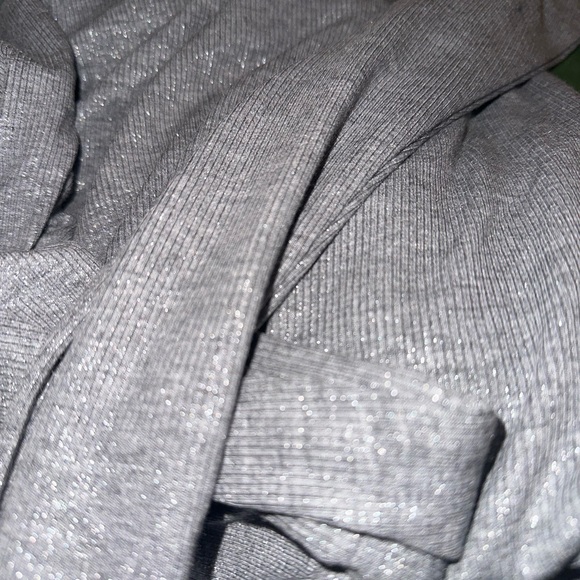 SKIMS Soft Lounge Long Sleeve SHIMMER FOIL Maxi Dress - Ribbed - Grey - NWT - XL - Picture 7 of 10